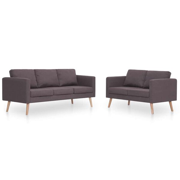 vidaXL 2-tlg. Sofagarnitur Stoff Taupe