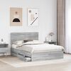 vidaXL Bettrahmen Graues Sonoma 160 x 200 cm Ingenieurs Holz