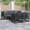vidaXL Gartensofa-set mit Kissen 6 pcs Schwarz Stahl