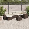 vidaXL 8-tlg. Garten-Sofagarnitur mit Kissen Braun Poly Rattan