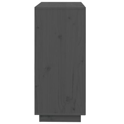 vidaXL Sideboard Grau 74x35x80 cm Massivholz Kiefer