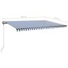 vidaXL Standmarkise Manuell Einziehbar 500x350 cm Blau/Wei&szlig;