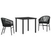 vidaXL Garten Essgruppe 7 pcs Braun Pulverbeschichteter Stahl