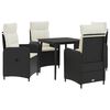 vidaXL Sofa-Tischset 5 stk. Schwarz und Cremewei&szlig; 80 x 80 x 74 cm