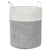 vidaXL Aufbewahrungskorb Grau und Wei&szlig; &Oslash;38x46 cm Baumwolle