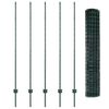 vidaXL Zaun mit Pfosten Gr&uuml;n 1,5 x 10 m Stahl