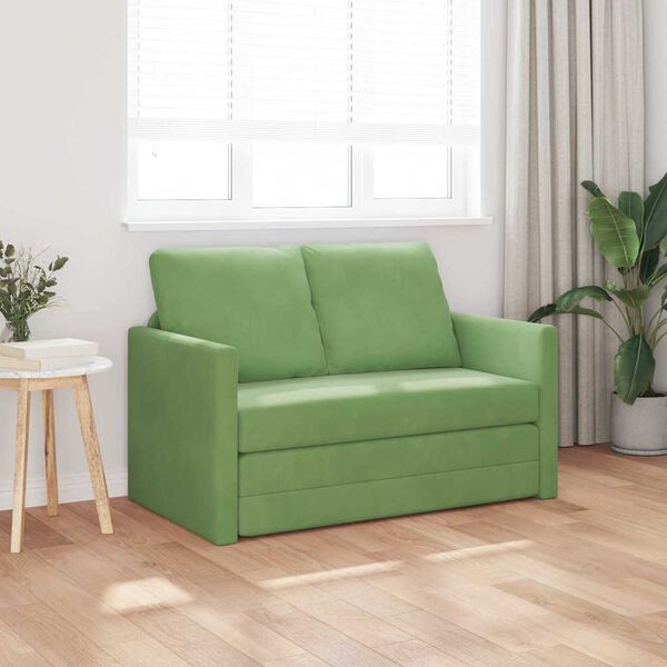 vidaXL Schlafsofa Hellgr&uuml;n 204 x 122 x 60 cm Samt
