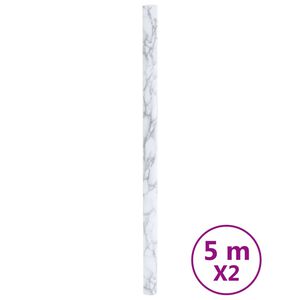 vidaXL M&ouml;belfolien Selbstklebend Marmor-Optik Wei&szlig; 90x500 cm PVC