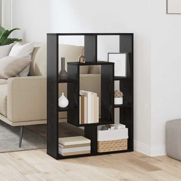 vidaXL B&uuml;cherregal Schwarz Eichen-Optik 63 x 20 x 90 cm Holzwerkstoff