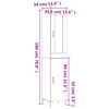 vidaXL Highboard Betongrau 34,5x34x180 cm Holzwerkstoff