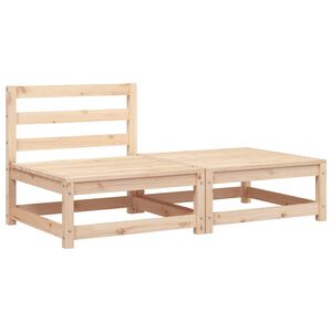 vidaXL Gartensofa ohne Armlehnen mit Fu&szlig;hocker Massivholz Kiefer