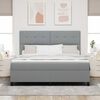 vidaXL Boxspringbett mit Matratze mit LED Hellgrau 180 x 200 cm Stoff