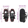 vidaXL 3 in 1 Schneeschuhe Rot und Schwarz 21 Zoll Aluminium und HDPE