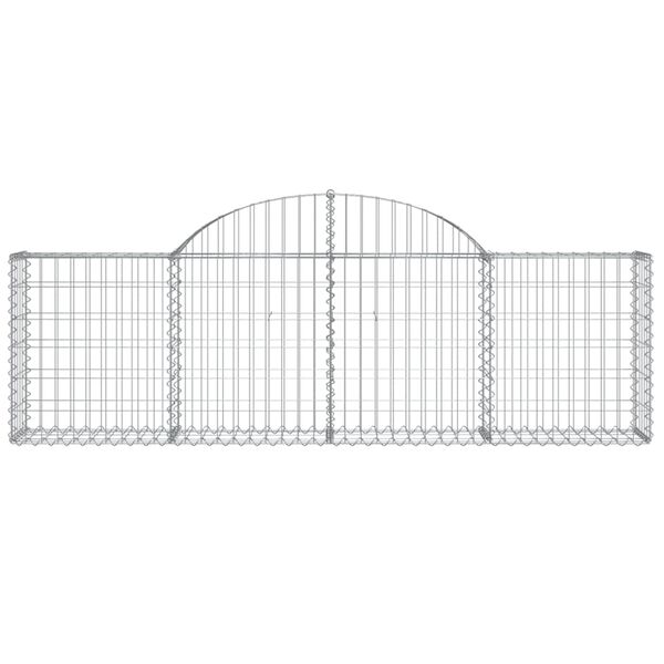 vidaXL Gabionen mit Hochbogen 50 Stk. 200x30x60/80 cm Verzinktes Eisen