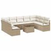 vidaXL Gartensofa-set 10 stk. Beige und Creme Poly-Rattan
