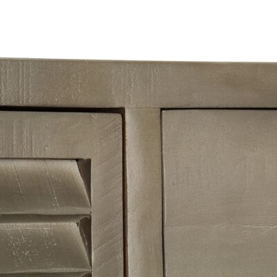 vidaXL Schubladenschrank Grau mit Messing 140 x 40 x 80 cm Mangoholz Massiv