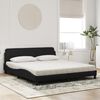 vidaXL Bett mit Matratze "Dover" Schwarz 180x200 cm Samt