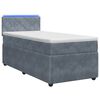 vidaXL Boxspringbett mit Matratze Dunkelgrau 90 x 200 cm Samt