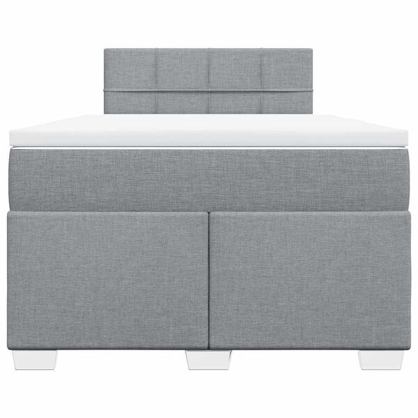 vidaXL Boxspringbett mit Matratze Hellgrau 120x190 cm Stoff
