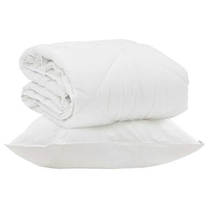 vidaXL Sommerdecke mit Kissen 2 pcs Wei&szlig; Mikrofaser