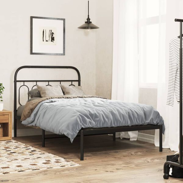 vidaXL Ersatz-Kopfteil Metall Schwarz 107 cm