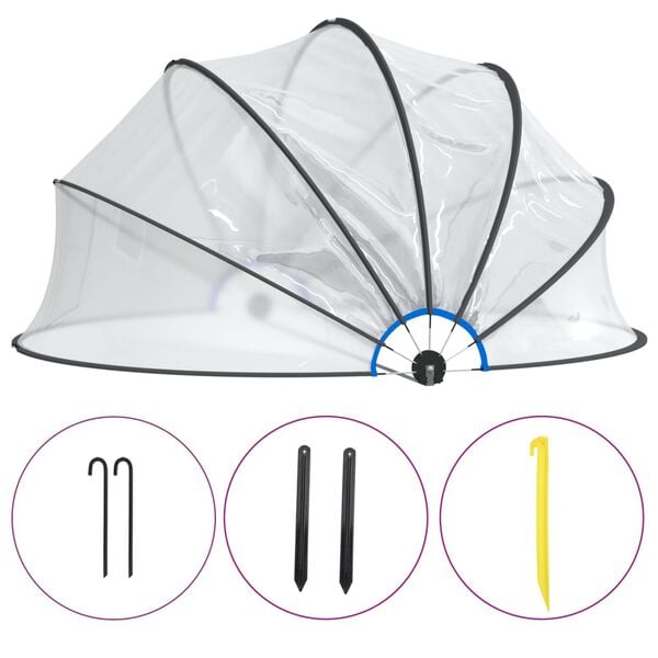 vidaXL Pool-Kuppel Rund 406x203 cm PVC