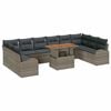vidaXL Garten-Sofa-Set 11 Stk. Grau Poly Rattan