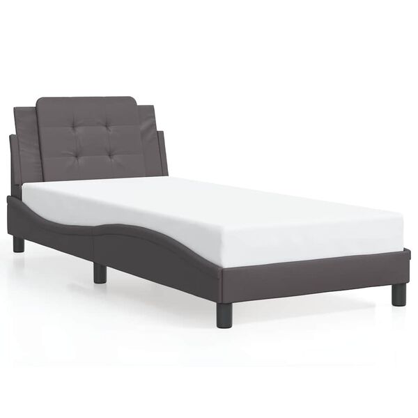 vidaXL Bettgestell ohne Matratze "Zadar" Grau 80x200 cm Kunstleder