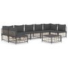 vidaXL 8-tlg. Garten-Lounge-Set mit Kissen Anthrazit Poly Rattan