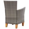 vidaXL 9-tlg. Garten-Essgruppe Poly Rattan und Massivholz Akazie Grau