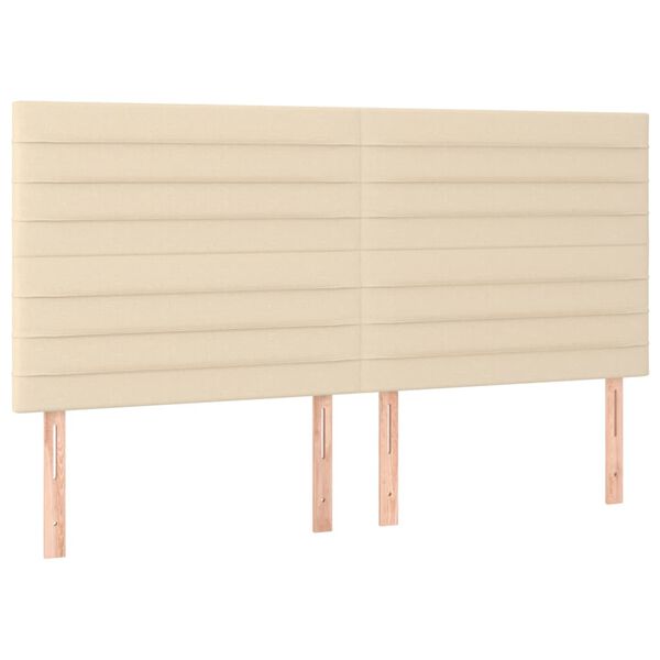 vidaXL Kopfteil Creme 160x5x118/128 cm Stoff