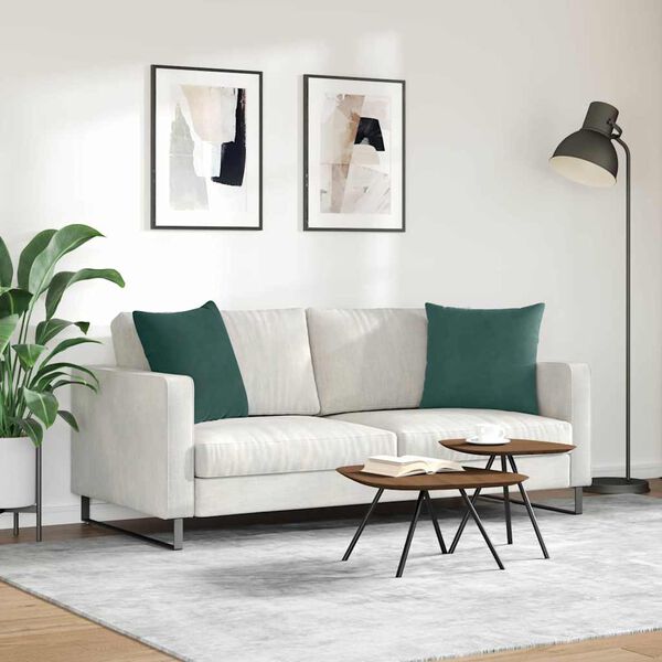 vidaXL Sofakissen 2 St&uuml;ck Dunkelgr&uuml;n 50 x 50 cm Cordstoff