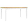 vidaXL Esstisch Corona Wei&szlig; 160x80x75 cm Massivholz Kiefer