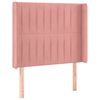 vidaXL LED Kopfteil Rosa 83x16x118/128 cm Samt