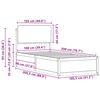 vidaXL Bettgestell mit gepolstertem Kopfteil Hellgrau 100 x 200 cm