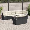 vidaXL Sofa Set mit Kissen 9 pcs Schwarz und Wei&szlig; Poly-Rattan