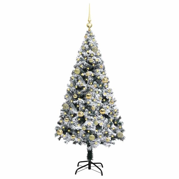 vidaXL Künstlicher Weihnachtsbaum mit 150 LEDs mit Ständer Grün 150 cm