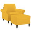 vidaXL Sessel mit Hocker Hellgelb 60 cm Stoff