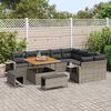 vidaXL Gartensofa-set mit Kissen 12 pcs Grau Poly-Rattan