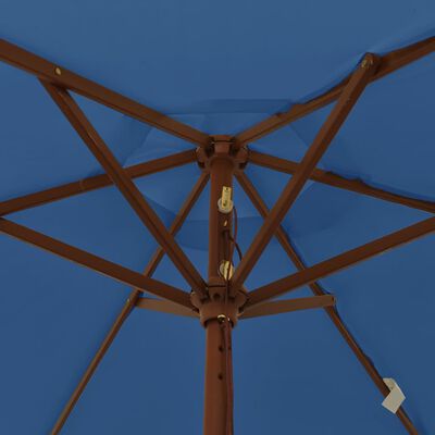 vidaXL Sonnenschirm mit Holzmast Azurblau 196x231 cm