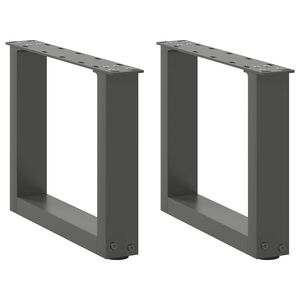vidaXL Couchtischbeine U-Form 2 Stk. Anthrazit 30x(30-31) cm Stahl