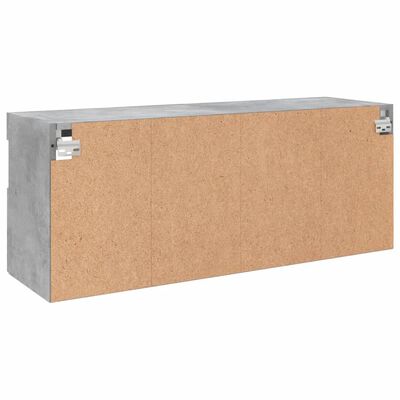 vidaXL TV-Wandschrank mit LED-Leuchten Betongrau 100x30x40 cm