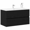 vidaXL Sp&uuml;lbeckenschrank Schwarz Eiche 80x38,5x45 cm Holzwerkstoff