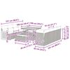 vidaXL Gartensofa-set mit Kissen 11 pcs Schwarz und Creme