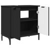 vidaXL Badezimmerm&ouml;bel Set mit Schubladen 2 pcs Schwarz Holzwerkstoff