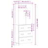 vidaXL Highboard Sonoma-Eiche 69,5x34x180 cm Holzwerkstoff