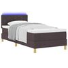 vidaXL LED Boxspringbett mit Kopfteil Dunkelbraun 90 x 190 cm Stoff