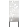 vidaXL Garten Sichtschutz-Leinwand Floral Silber 50 x 140 cm Edelstahl