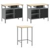 vidaXL Arbeitsschrankset mit Schubladen 10 pcs Schwarz und Grau