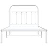 vidaXL Bettgestell mit Kopfteil Metall Wei&szlig; 100x190 cm